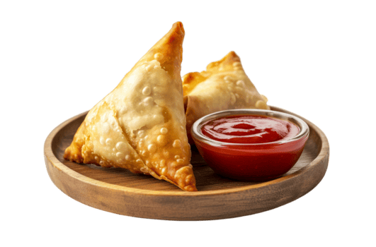 indio samosa emparejado con salsa de tomate png