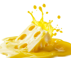 Bold splash of yellow sauce and cheese png