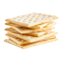 Stack of direct-style saltine crackers png