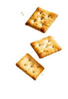 Crackers levitating with sharp edges png