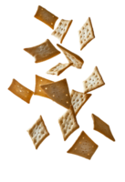 Floating crisp, square crackers png