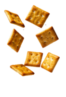 Crackers hovering with sharp corners png