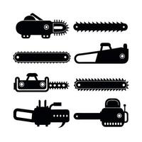 Illustration of Various Chainsaw and Cutting Tools vector