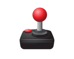 Gradient black and red game joystick controller icon png