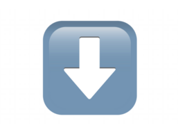 Gradient blue arrow pointing down round corner square icon button png