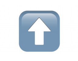 Gradient blue arrow pointing up round corner square icon button png