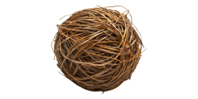 Twine ball made of brown string isolated on transparent background png