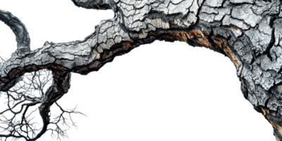 Close-up of tree bark texture isolated on transparent background png