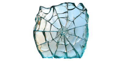 Broken glass fragment with jagged edges isolated on transparent background png