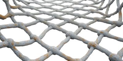 Woven rope netting structure isolated on transparent background png