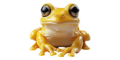 Yellow frog facing forward isolated on transparent background png
