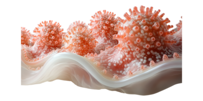 Microscopic view of virus particles isolated on transparent background png