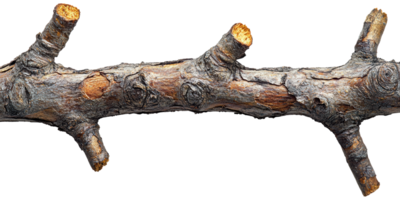 Tree branch with small offshoots isolated on transparent background png