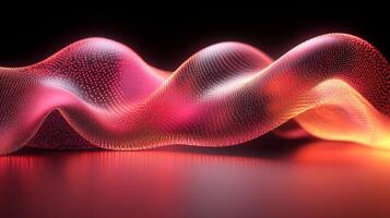 Abstract background of 3d wave with glowing light photo