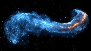 The nebula is a blue and orange star photo