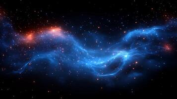 Blue nebula in space with stars photo