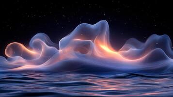 Abstract background of waves and fire photo