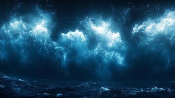 A dark ocean with waves and dark water photo