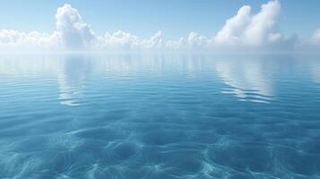 A blue ocean with clouds in the sky photo