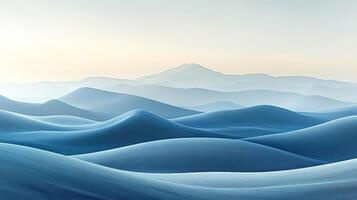 A blue mountain range with mountains in the background photo