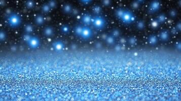 Blue glitter background with stars photo