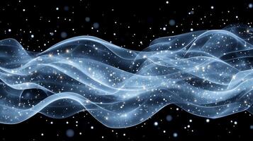 Abstract background with waves of light and stars photo