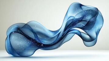 Abstract blue wave 3d illustration photo