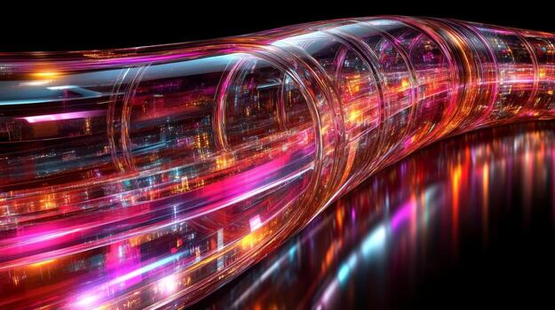 Abstract futuristic background with colorful lights photo