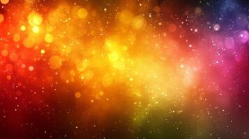 Colorful lights and stars on a black background photo