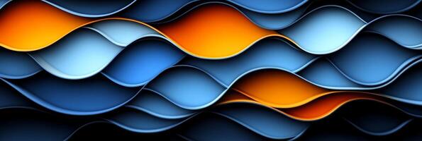 Abstract Blue and Orange Wave Pattern Background Design photo