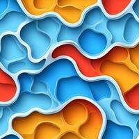 Abstract Colorful Papercut Design with Vivid Hues and Organic Shapes photo