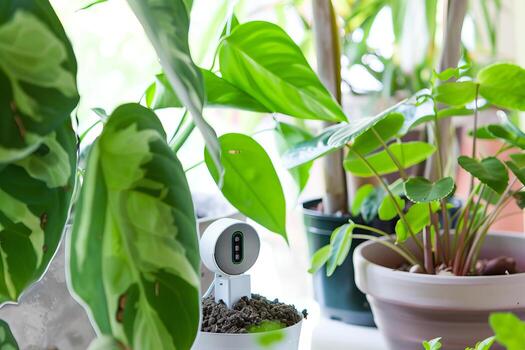 Indoor plant care and monitoring with smart sensor technology photo