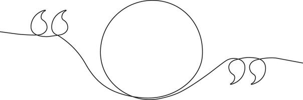 quote mark icon and Speech bubble one line drawing, Single continuous line drawing of a quote mark vector