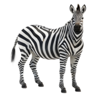 Zebra Facing Forward with Classic Stripes Isolated on Transparent Background png