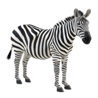 Zebra Facing Right with Striking Stripes Isolated on Transparent Background png