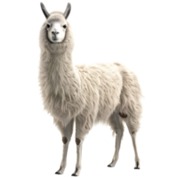 Standing Llama Facing Forward Isolated on Transparent Background png