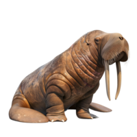 Walrus lying with curved tusks isolated on transparent background png