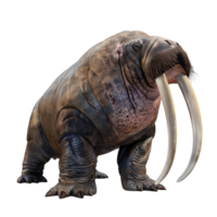 Side view of a walrus with thick skin isolated on transparent background png