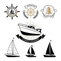 Nautical emblems. design elements. vector