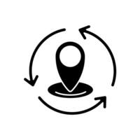 change location . . change location concept outline symbol design. vector