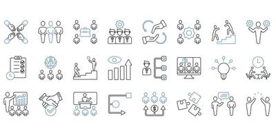 Teamwork. Set of editable stroke icons.Set of Teamwork vector