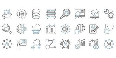 Data analytics Set of editable stroke icons.Set of Data analytics vector