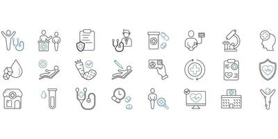 Health checkup . Set of editable stroke icons.Set of Health checkup vector
