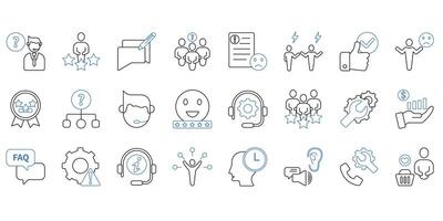 customer service . Set of editable stroke icons.Set of customer service vector