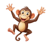 monkey jumping isolated on transparent background png