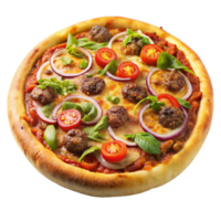 burger pizza is isolated on the transparent background png