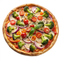 vegetable pizza is isolated on the transparent background png