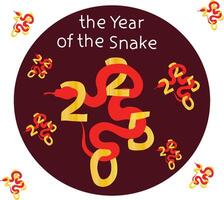 the year of the snake set vector
