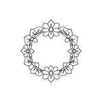 Monochrome Floral Background. Hand Drawn Ornament with Flowers. Template for Greeting Card vector