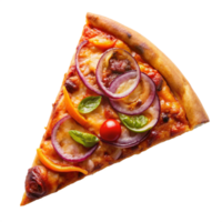 bbq pizza slice isolated on transparent background png